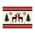 thumbnail image 1 of Waterclor Green Buffalo Plaid Christmas Trees Placemats Set Of 4 12x18 Inch Winter Table Mats For Outdoor Home Party Kitchen Dining Decor, 1 of 6