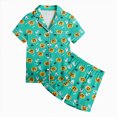 thumbnail image 5 of TOWED22 Halloween Pajamas Girl Fall Costume Graphic Button Up Sleepwears Loungewear 2 Piece Top and Shorts Pjs Sets for 2-13 Years Teens(Green,10-11 Y), 5 of 5