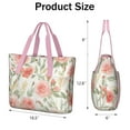 thumbnail image 3 of Tote Bag for Women - Pioneer Flower Shoulder Bag - Large Utility Work Duffle Bag with Zipper Handbag for Travel, Work, Sprots, 3 of 5