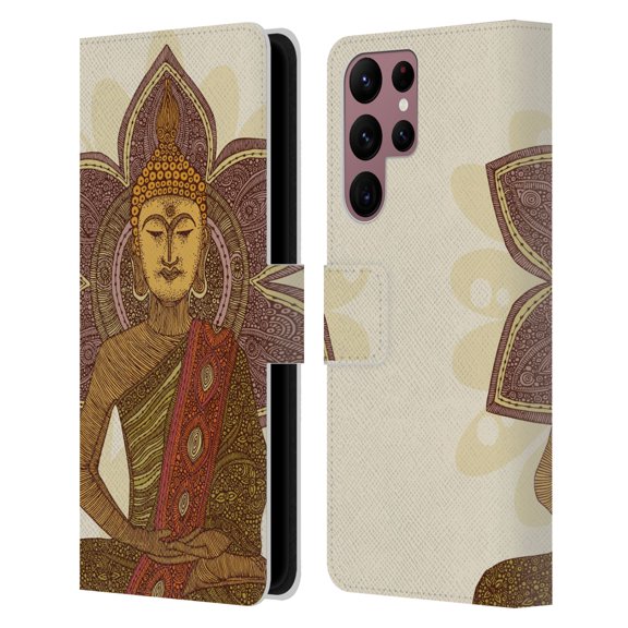 Head Case Designs Officially Licensed Valentina Symbols Illustration Sitting Buddha Leather Book Wallet Case Cover Compatible with Samsung Galaxy S22 Ultra 5G