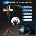 thumbnail image 6 of DIMGOGO Camping Light with Stand, 12000mAh Rechargeable Work Light, 10000 Lumen Dimmable Cordless Work Light with 3 LED Lamp Heads, Magnetic Emergency Flashlight with 79" Detachable Tripod, 6 of 8
