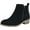DJY905-black nubuck, variant on Women's Ankle Boots Fashion Low Heel Black Booties for Women