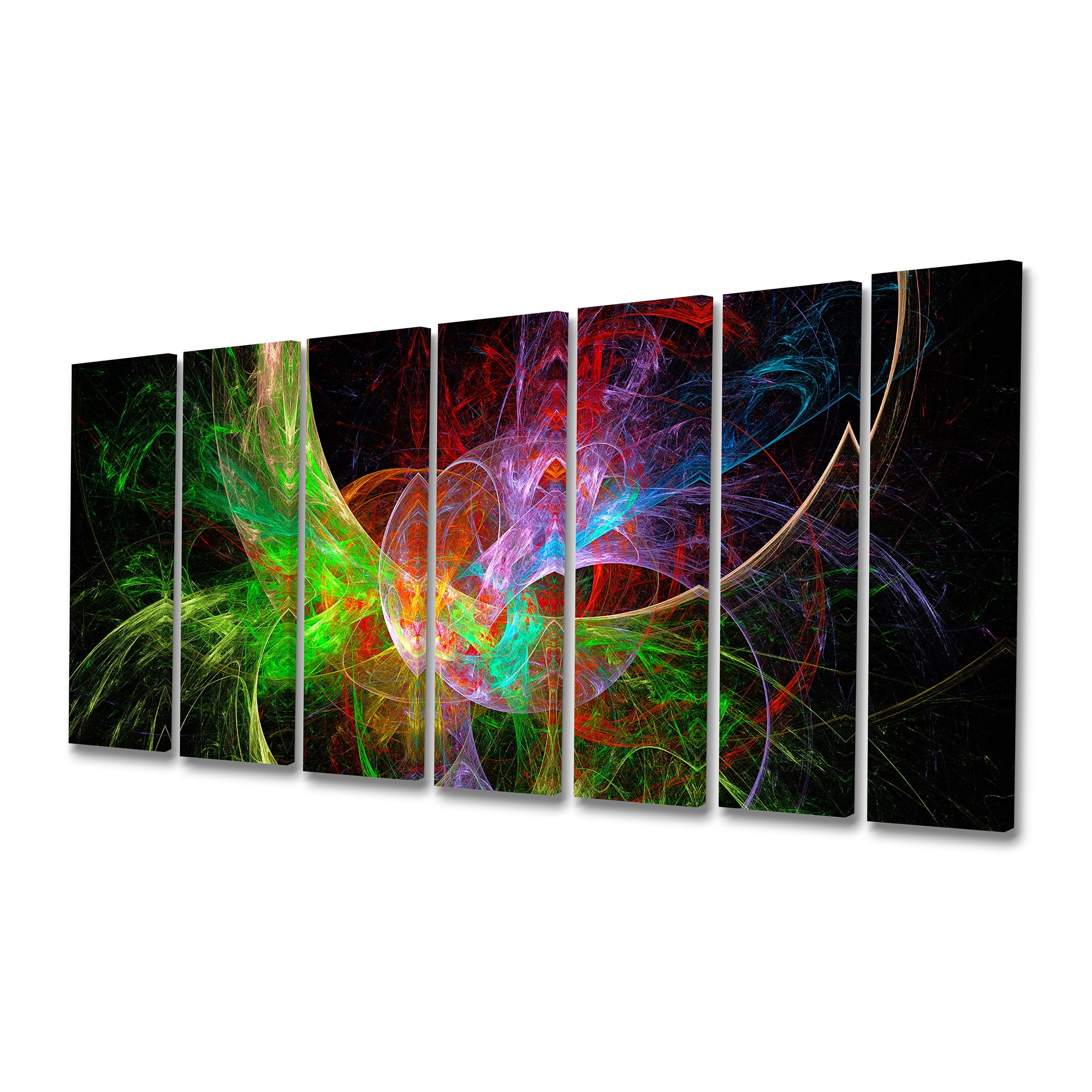 Designart 'Multi Color Fractal Abstract Design ' Abstract Canvas Art Print