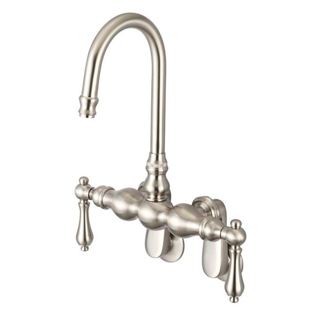 Water Creation F6-0015-02-AL Robinet de Baignoire Réglable Classique Vintage Spread - Nickel Brossé