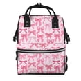 thumbnail image 1 of Disketp Pink bows Mochila de Pañales de Gran Capacidad con Múltiples Bolsillos, Mochila de Viaje Multifuncional para Bebé, Unisex, Moderna y Resistente, 1 of 6
