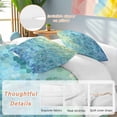 thumbnail image 2 of 3 Piece Turquoise Blue Teal Duvet Cover Set Queen Size,Microfiber Comforter/Quilt Cover with Corner Ties and 2 Pillowcases,Chic Stained Glass Texture Aesthetic All Season Bedding with Zipper Closure, 2 of 8