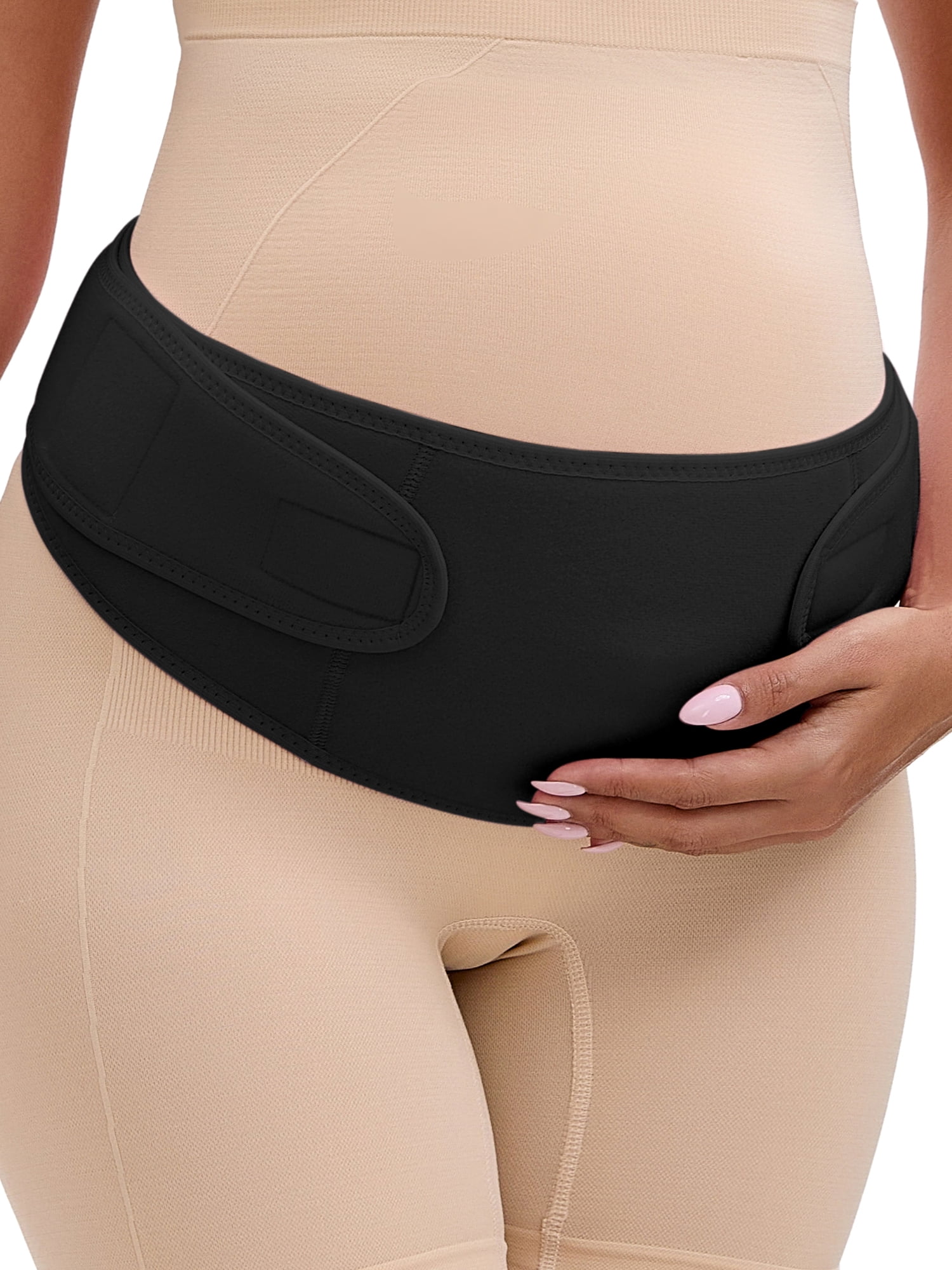 Unique Bargains Maternity Belly Bands Soft and Breathable Pregnancy Support Band L Black