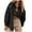 Black, variant on WREESH Fashion Jacket Women'S Winter Casual Lapel Solid Color Corduroy Irregular Cardigan Jacket Long Sleeve Coat Top Black