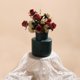 thumbnail image 1 of Jarrón decorativo de plástico esmaltado | Maceta de arreglos florales | Blanco Naranja Azul Marino | Plástico duradero 5.12" Acento de gabinete moderno | Exhibición de flores secas | Decoración de, 1 of 6