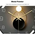 thumbnail image 5 of 12 Inches Silent Modern Art Deco Metallic Wall Clock Non-Ticking Suitable for Living Room and Bedroom, 5 of 10