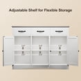 thumbnail image 2 of Kitchen Dining Room Sideboard Buffet Cabinet 42.5" - Farmhouse Wood Storage with 3 Drawers, Barn Doors & Adjustable Shelf Grey, 2 of 5