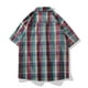 thumbnail image 3 of Mens Manga Corta Botón Abajo Camisas Cuadrado Gira-Abajo Cuello Casual Blusa, Camisas de Hombre Casual, 3 of 7