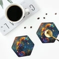 thumbnail image 3 of Bingfone Vintage Neon Seahorse Underwater Realm Leather Drinks Coasters with Set of 6,Suitable for Home Kitchen,Coffee Cup Coasters Home Gift, 3 of 7