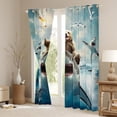 thumbnail image 3 of Feelyou Bear Riding Shark Black Out Curtains for Kids, Kawaii Cartoon Animal Curtains Pack of 2 (42x63 Each), Cute Sealife Bedroom Curtains, Curtains and Drapes Room Decor, 3 of 6