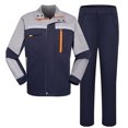 thumbnail image 1 of Penkiiy Unisex Work Suit With Long Sleeves Coat Jacket And Reflective Pants Color Blocking Set 2XL Navy, 1 of 5