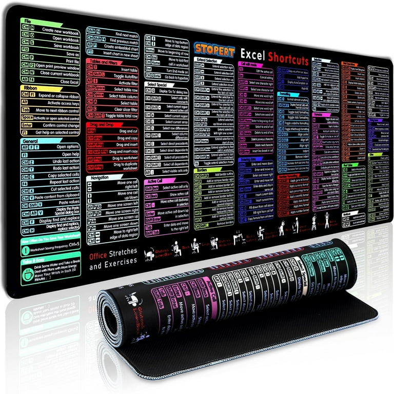 STOPERT Excel Cheat Sheet Desk Pad Mat XL photo 1