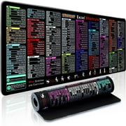 Office Excel Cheat Sheet Desk Pad Mat, XL Excel Shortcuts Mouse Pad Gaming, Large Mouse Pads for Desk, 31.5”x11.8” Desk Matt for Desktop, Waterproof Anti Slip Computer Keyboard Pad with Shortcuts