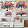 thumbnail image 4 of Designart "Abstract Tree in Colorful Style II" Floral Framed Wall Art Decor - Global Multicolor Tree African Hallway Framed Wall Art Decor, 4 of 6