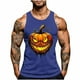 thumbnail image 2 of Camiseta sin mangas de cuello redondo para hombre, con estampado de Halloween, cuello redondo, estilo informal, deportiva, para hombre, 2 of 5