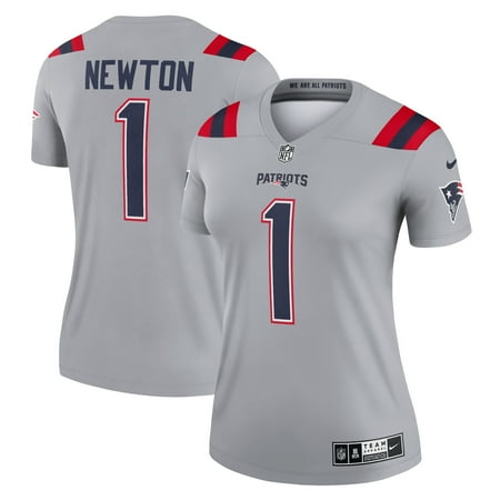 Women's Nike Cam Newton Silver New England Patriots Inverted Legend Jersey