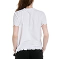 thumbnail image 4 of Camiseta blanca de algodón para mujer con estampado de ojos parpadeantes, corte holgado SG, 4 of 9