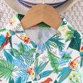 thumbnail image 5 of Baby Boy Outfit Clothes Summer Button Printed Short Sleeve Sports 18-24 Months 2t 3t 4t 5t 6t T-shirt with Elastic Waist Shorts T Shirts Tops Outfits Set 2-Piece, 5 of 7