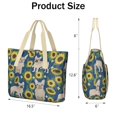 thumbnail image 3 of Tote Bag for Women - French Bulldog Sunflowers Floral Shoulder Bag - Large Utility Work Duffle Bag with Zipper Handbag for Travel, Work, Sprots, 3 of 5