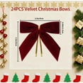 thumbnail image 2 of 24 Pcs Burgundy Small Velvet Christmas Bows for Christmas Tree Decorations, 3.5 Inch Xmas Velvet Ribbon Bow Ornaments for Christmas Farmhouse Wreath Garland DIY Craft Gift Wrapping Decorative(A), 2 of 9