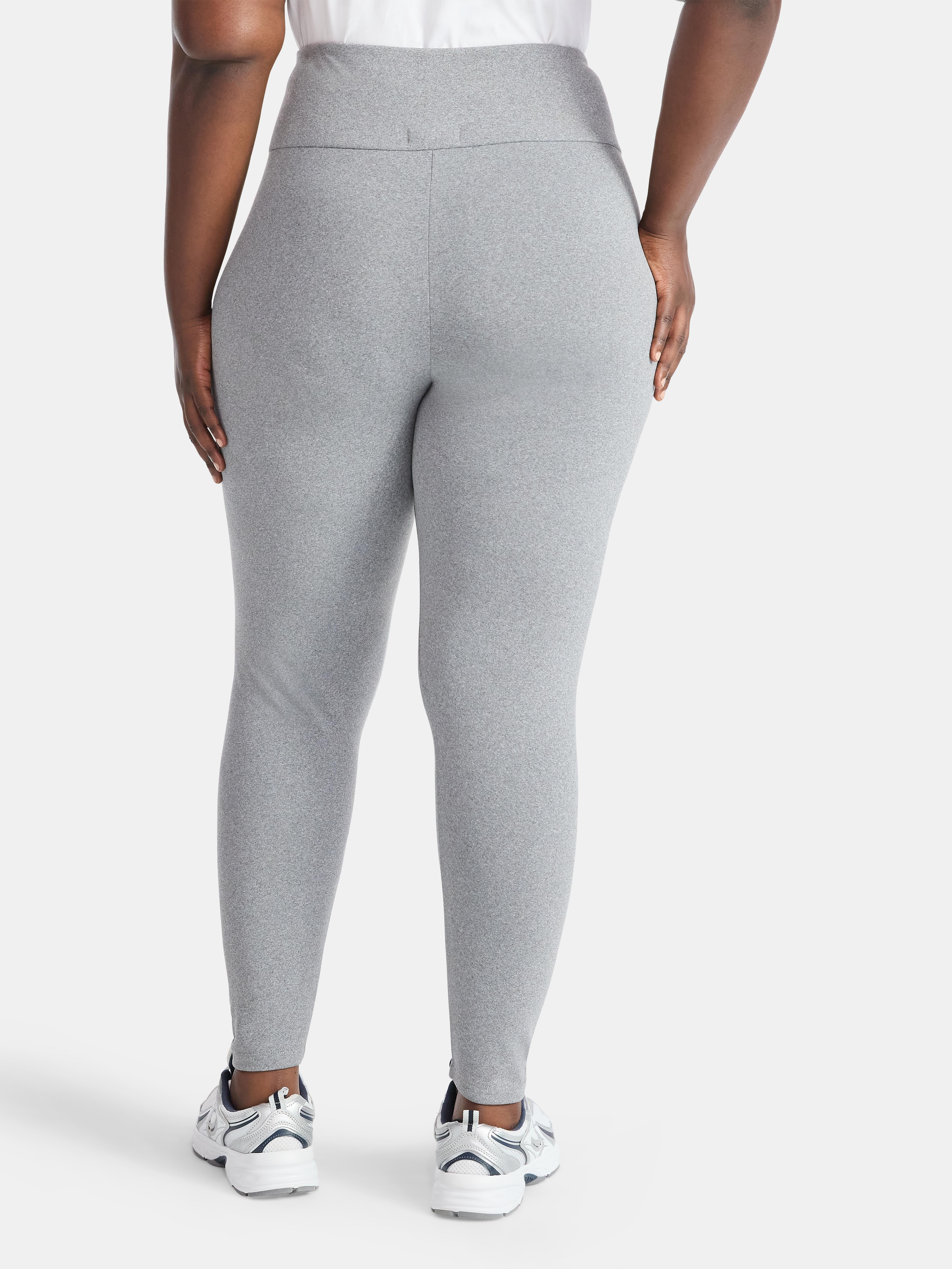 Plus size Women's Cozy Lightweight Fleece-Lined Stretch Multipack Leggings for Everyday Wear, 2 Pack, Sizes 1X-4X - image 4