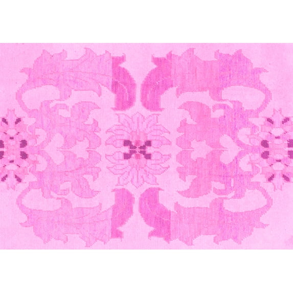 Ahgly Company Indoor Rectangle Abstract Pink Modern Area Rugs, 2' x 4'