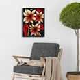 thumbnail image 2 of Bold Red & Black Flowers Floral Design Art Print Framed Poster Wall Decor 12x16 inch, 2 of 5