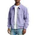thumbnail image 3 of Men's Vintage Corduroy Fashionable Casual Long-Sleeve Pocket Jacket, Light Purple, Size XXL, 3 of 4