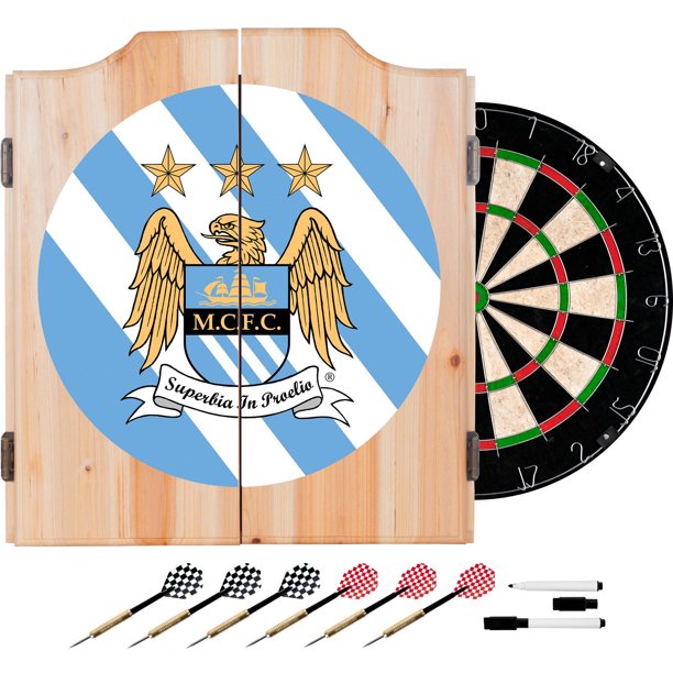 Premier League Manchester City Dart Includes Darts and Board