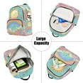 thumbnail image 5 of FORMRS Mini Backpack Purse for Women Travel Daypack Casual Shoulder Bag, Retro Blue Rainbow, 5 of 7