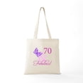 thumbnail image 5 of CafePress - 70 & Fabulous (Plumb) Tote Bag - Unisex Canvas Tote Bag, Beige, 1-Piece, 5 of 6