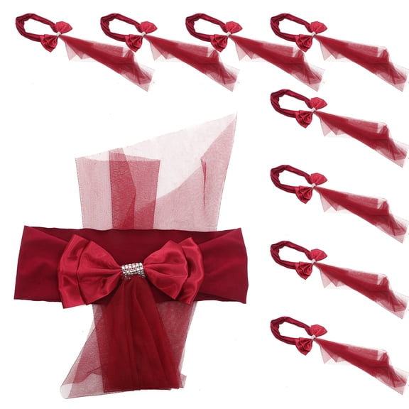 ifundom Elegant Satin Wedding Chair Back Bows, , Decorative Chair Covers for Wedding Reception and Events