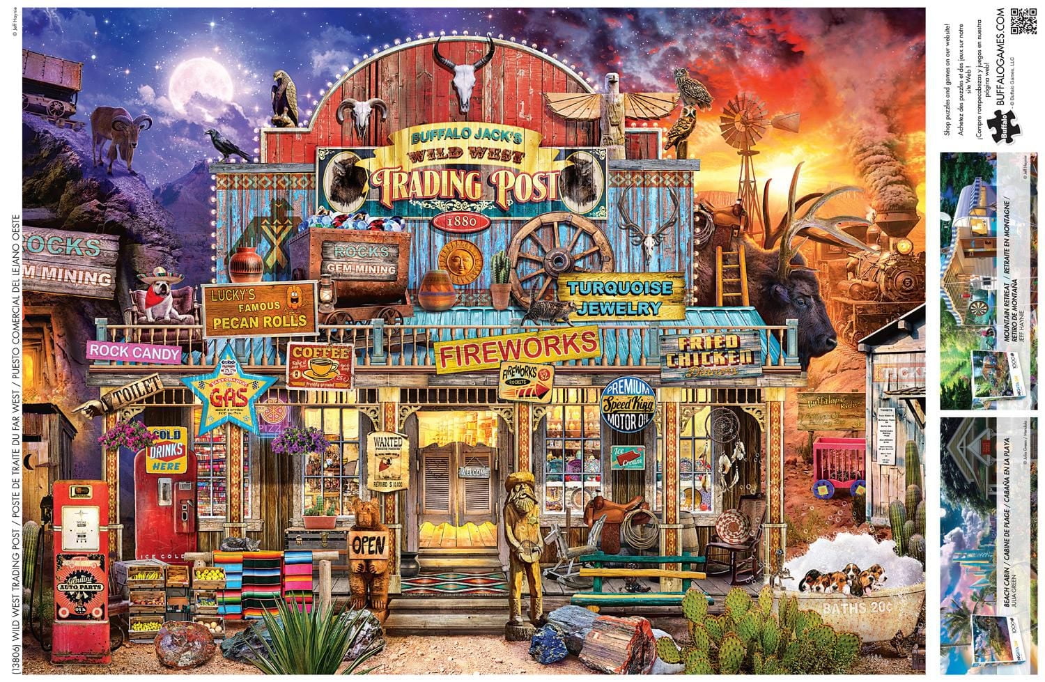 Buffalo Games - Night & Day - Wild West Trading Post - 1000 Piece Jigsaw Puzzle