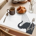 thumbnail image 3 of Elephants Showering Placemats Set of 8 Modern Abstract Art Funny Animals Place Mats Indoor Wipeable Table Mats Washable Cloth Dining Table Placemats for Kitchen Holiday Party Home Decor 13x19 Inch, 3 of 9