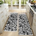 thumbnail image 4 of Kitchen Rugs Sets Of 2,Black Boho Tribal Feathers Pattern Anti Fatigue Kitchen Mat Rugs Non Slip Washable,Decorative Kitchen Floor Mats for Kitchen,Sink,Laundry,17"X47", 4 of 5