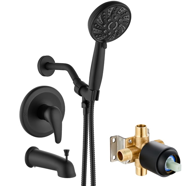 Kit de cabezal de ducha gotonovo High Pressure, 6 modos, negro mate