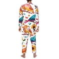 thumbnail image 5 of Kll Flowers Birds And Butterflies Sleepwear Mens Flannel Pajamas,Long Cotton Pj Set, 5 of 9