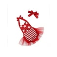 thumbnail image 3 of Okbabeha 4th of July Baby Girl Outfits Toddler Fourth of July Romper Dress American Flag Strap Tulle Bodysuit Tutu Dress Summer Independence Day Clothes, 3 of 6
