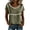 Green, variant on Ashirexll Womens Casual Tops Linen Top Solid Color Short Sleeve Fashion Tops Lace Trimmed Shirt for Spring Summer