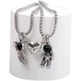 thumbnail image 3 of Couple Astronaut Pendants, Magnetic Couple Pendants Vintage Necklace Valentine's Day Gift (Proximity Will Attract) 3 Love 1, 3 of 4
