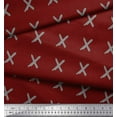 thumbnail image 2 of Soimoi Red Rayon Crepe Fabric Cross & Geometric Print Fabric by Yard 46 Inch Wide, 2 of 3