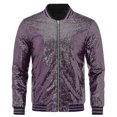 thumbnail image 1 of Mens Sequins Casual Zipper Party Bomber Jacket, 1 of 4