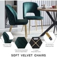 thumbnail image 3 of NORDICANA 3-Pieces 37-Inch Dining Table Set for 2 - Space Saving MDF Round Table with 2 Chairs Velvet Upholstered, 3 of 9