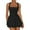 Black, variant on Popular Square Neck Waist Pleated Mini Dress, Short Hem, Stretchy Smocked Bodice, for All Seasons & Occasions