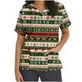 thumbnail image 2 of Holiday Gifts! Titcea Christmas Scrub Tops Women Xmas Printed Short Sleeved V Neck Scrub Tops with Pockets Lightweight Stretchy Cute Working Uniform, 2 of 5
