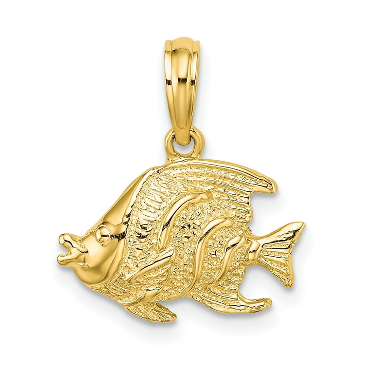 14K Yellow Gold Polished Fish Pendant